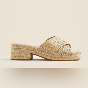 J Crew Spain block heel espadrilles in faux raffia 
NATURAL STRAW sz 6 (7) New